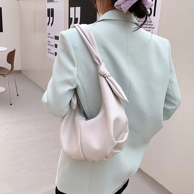 Soft Leather Hobo Shoulder Bag French Style Women Bag