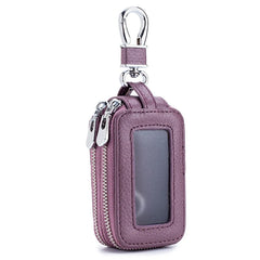 Leather Double Zipper Key Holder Housekeeper Multifunctional
