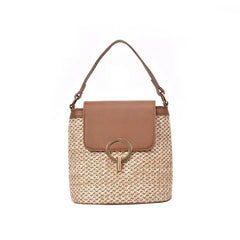 Women Straw Bucket Shoulder Bag Tote Purse Handbag Messenger Satchel