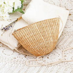 Women Straw Shoulder Crossbody Bag Vintage Woven for Travel Beach