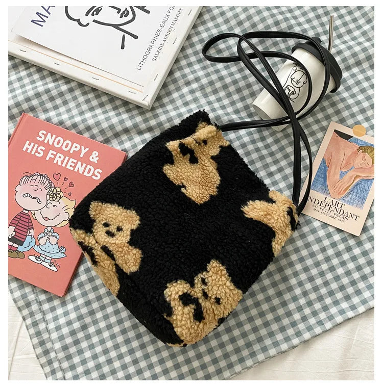 Soft Bear Handbag Large Capacity Shopping Tote