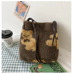 Soft Bear Handbag Large Capacity Shopping Tote