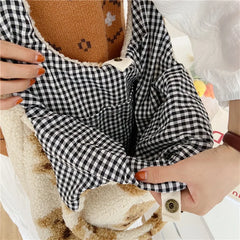 Fur Bear Handbag Canvas Large Capacity Soft Shopping Shoulder Bag