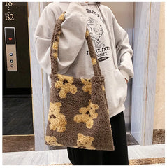 Soft Bear Handbag Large Capacity Shopping Tote