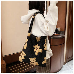 Soft Bear Handbag Large Capacity Shopping Tote