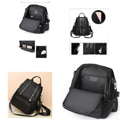 Large Capacity Leather Backpack Purse for Women Vintage Bag