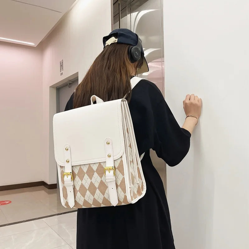 Women Large Capacity Backpack Purses High Leather Female Vintage Bag School Bags