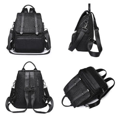 Large Capacity Leather Backpack Purse for Women Vintage Bag