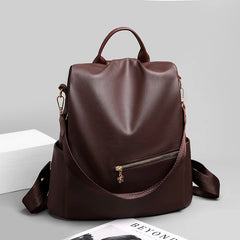 Large Capacity Backpack Purses High Leather Female Vintage Bag