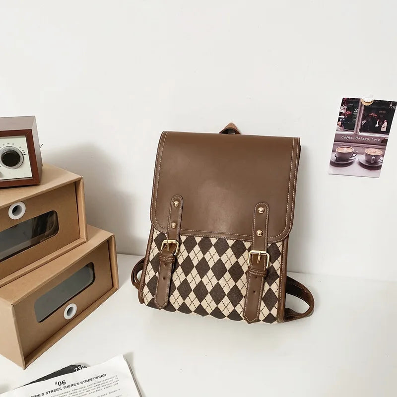 Women Large Capacity Backpack Purses High Leather Female Vintage Bag School Bags