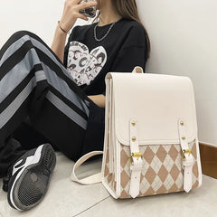 Women Large Capacity Backpack Purses High Leather Female Vintage Bag School Bags