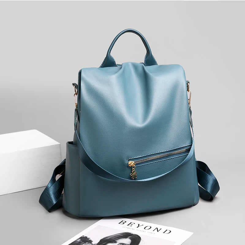 Large Capacity Backpack Purses High Leather Female Vintage Bag