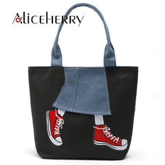 Women Large Capacity Cowboy Handbag High Quality Denim Shoulder Bag