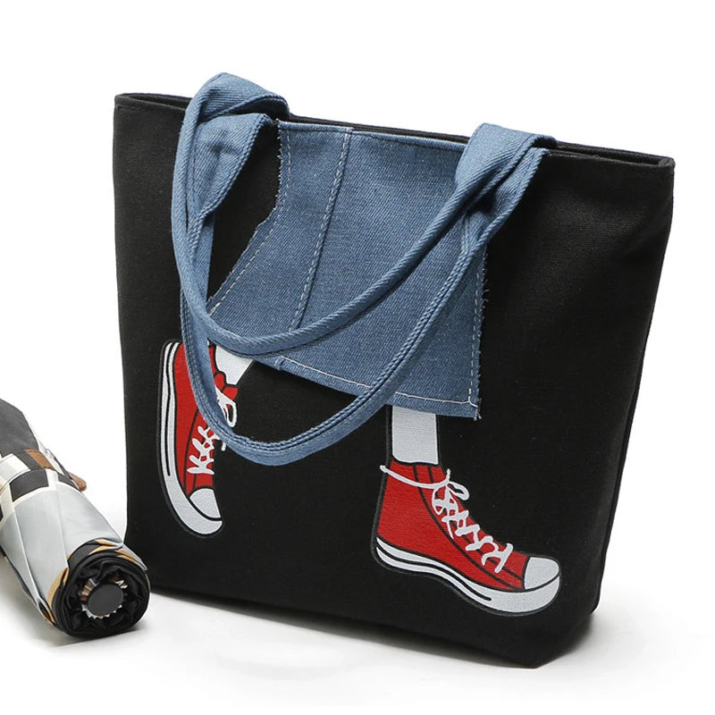 Women Large Capacity Cowboy Handbag High Quality Denim Shoulder Bag