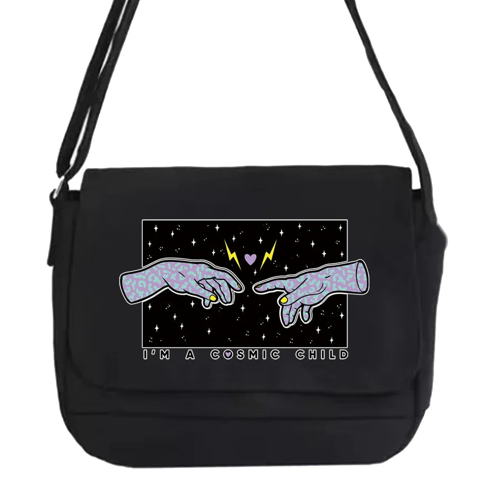 Large Capacity Crossbody Bag Casual Canvas Shoulder Messenger Bag