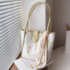 Print Large Shoulder Bag Soft Cloth Fabric Handbag for Women