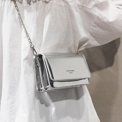 Women Laser Flap Bags Mirror Chain Shoulder Bag Small Handbag