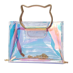 Women Laser Mini Chain Shoulder Bag Cat Handbag Fashionable Shoulder Fl