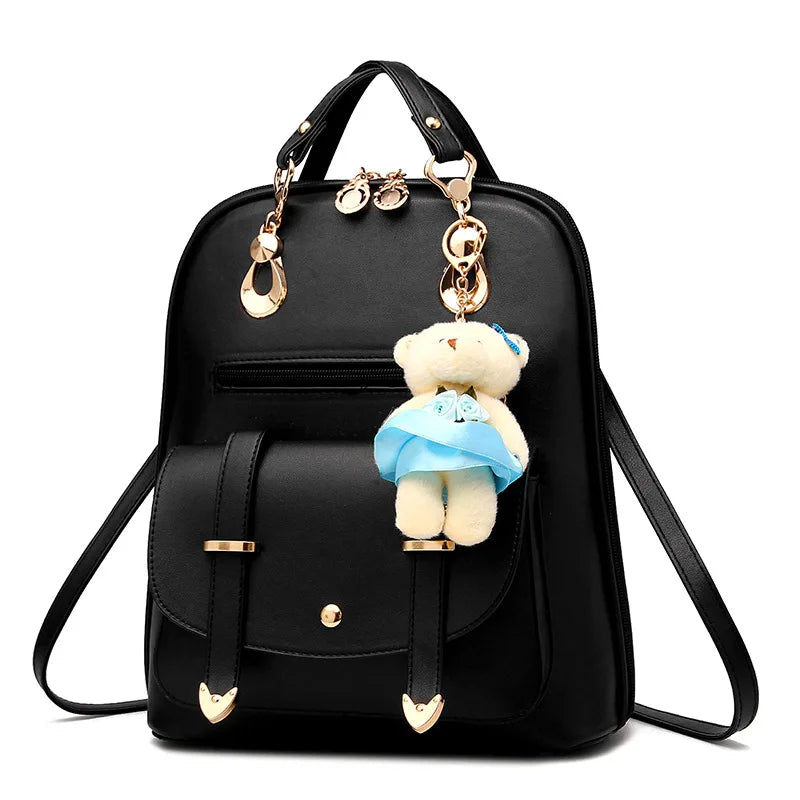 Women Leather Backpack Female Backpack PU leather Women