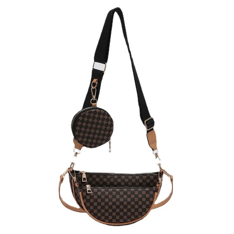 Women Leather Bag Crossbody Shoulder Dumpling Bag Purse