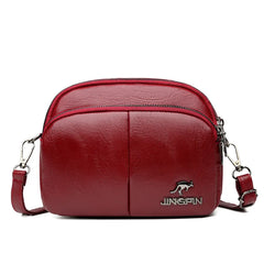 Women Leather Messenger Bag Multi-compartment Casual Shoulder Bag