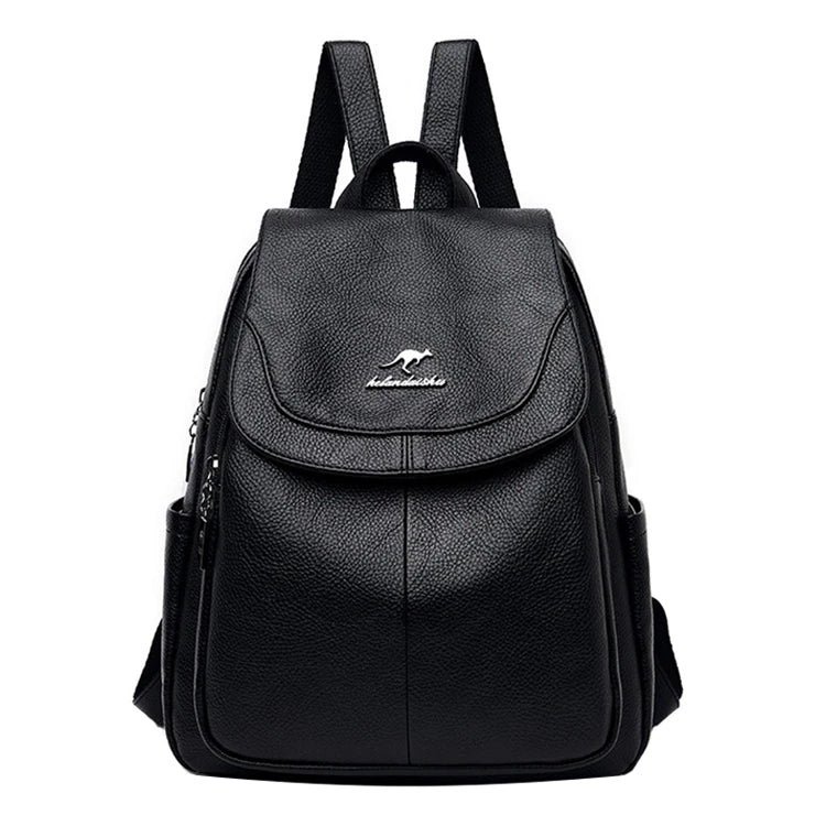 Women Leather Backpack High Capacity School Bag for Teenager Girls