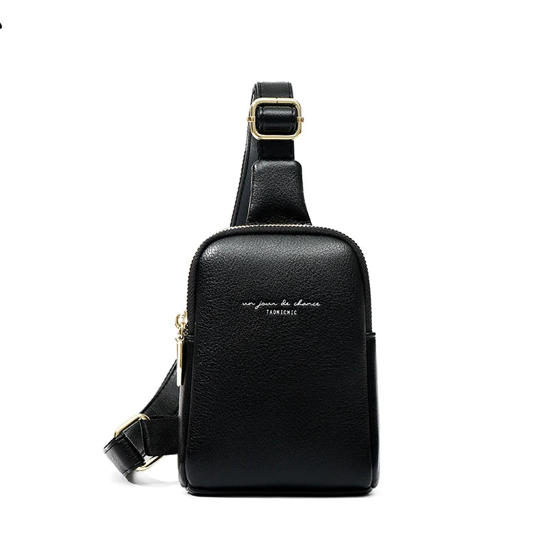 Women Leather Pink Chest Pack Bag Hip Hop Banana Belt Bag
