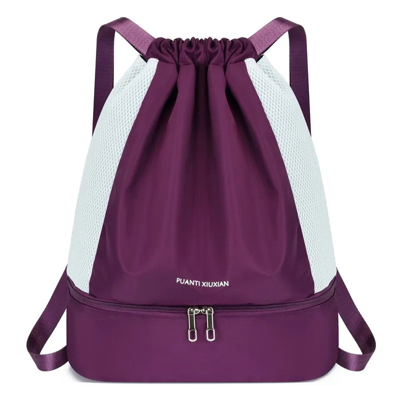 Women Nylon Backpacks Large-capacity Drawstring Backpack