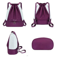 Women Nylon Backpacks Large-capacity Drawstring Backpack