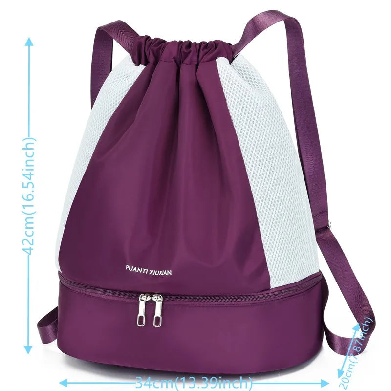 Women Nylon Backpacks Large-capacity Drawstring Backpack