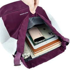 Women Nylon Backpacks Large-capacity Drawstring Backpack