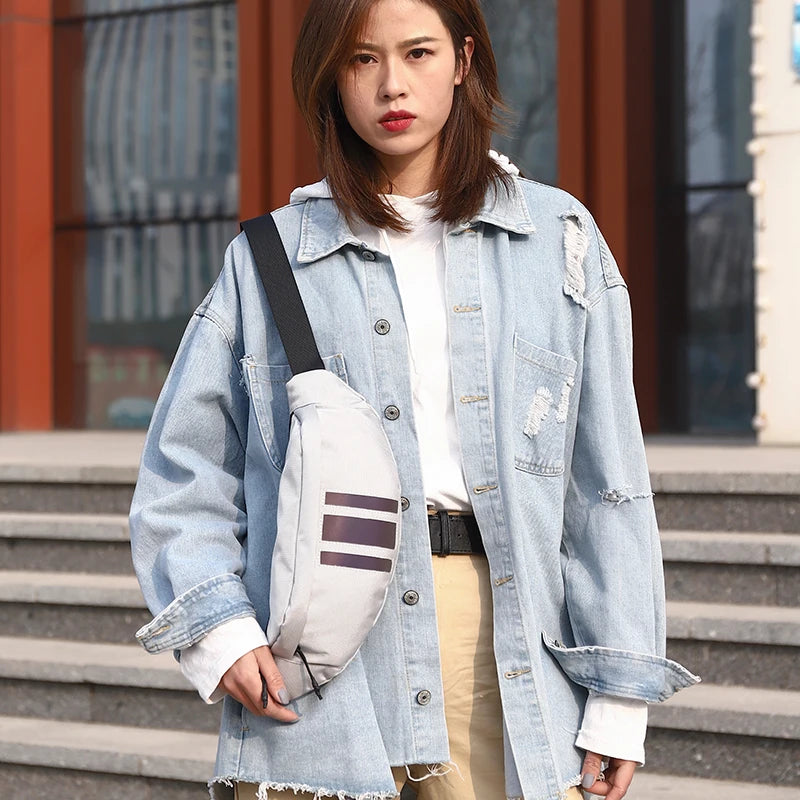 Luminous Rock Travel Chest Bag Nylon Shoulder Street Small Bag