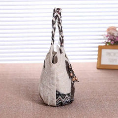 Women Linen Shoulder Bag Casual Tote Purse Travel Handbag