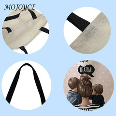 Mothers Printed Linen Shopper Bag Reusable Tote