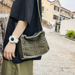 Canvas Shoulder Bag Vintage Crossbody Purse for Girls