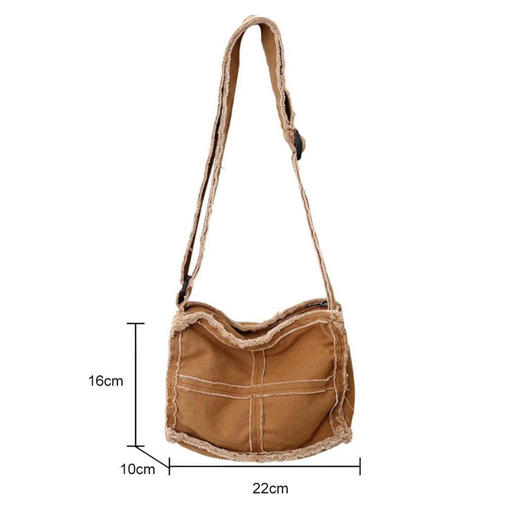 Canvas Shoulder Bag Vintage Crossbody Purse for Girls