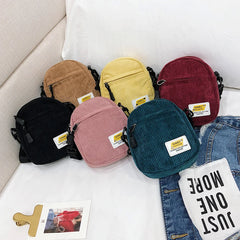 Women Pink Canvas Shoulder Bag Small Messenger Zipper Purse For Girl