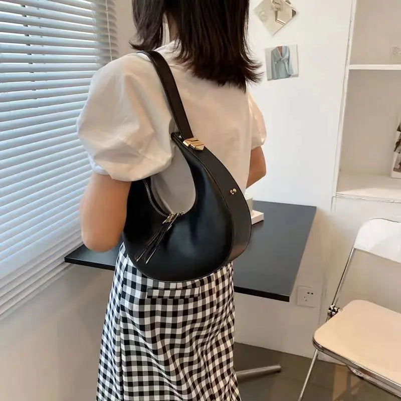 Women Small PU Leather Underarm Bag Shoulder Crossbody Bag Handbag