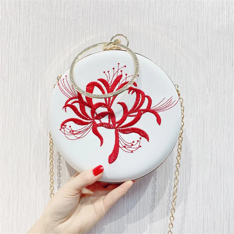 Crystal Wedding Purse Metal Ring Diamond Clutches