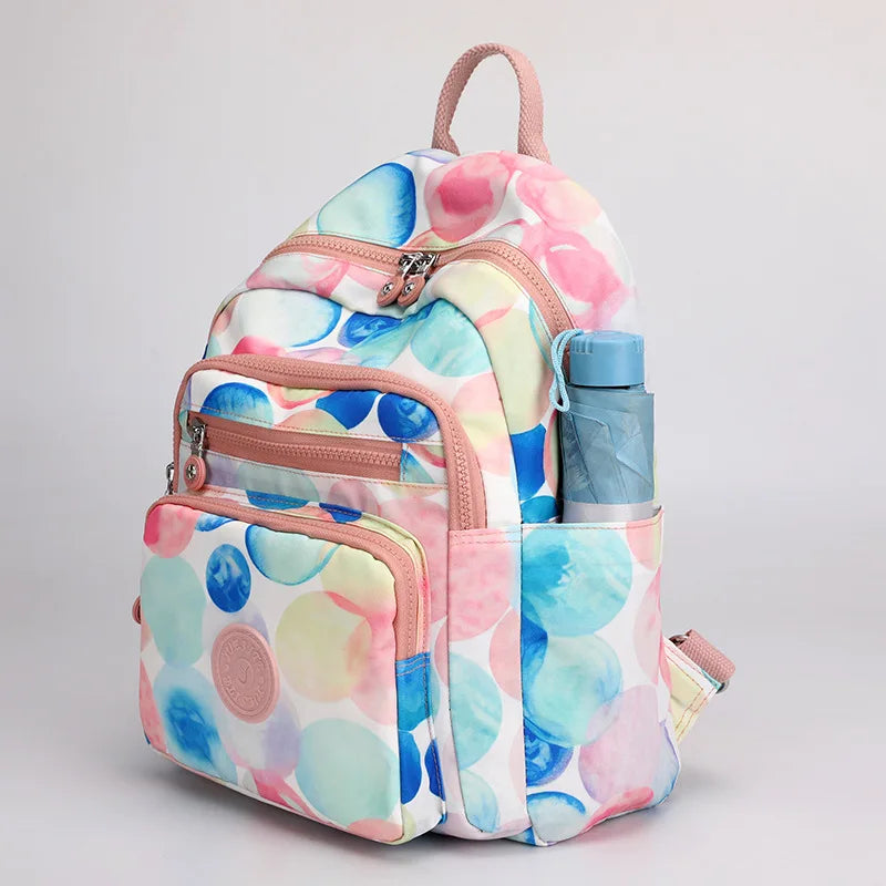 Women Nylon Travel Bagpack Multi-pockets School Bags for Teenage Girls