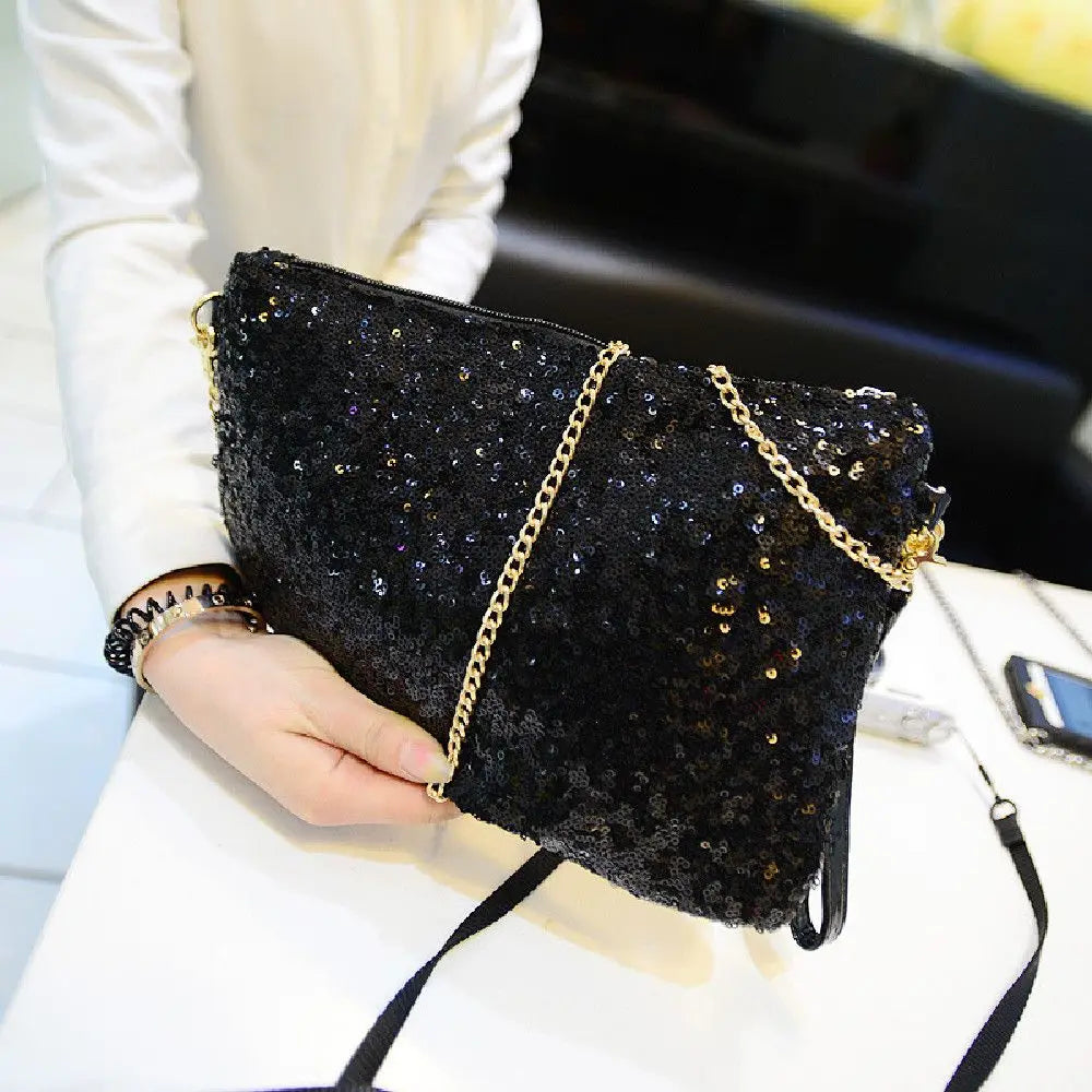 Glitter Sequin Crossbody Bag Sparkling Evening Envelope Clutch