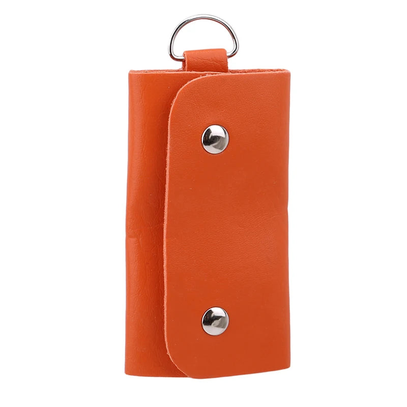 Patent Leather Key Holder Organizer Manager Buckle Key Wallet Case