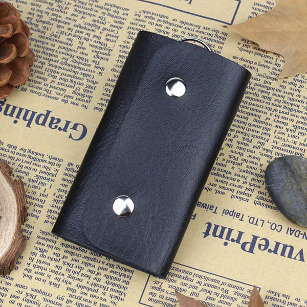 Patent Leather Key Holder Organizer Manager Buckle Key Wallet Case