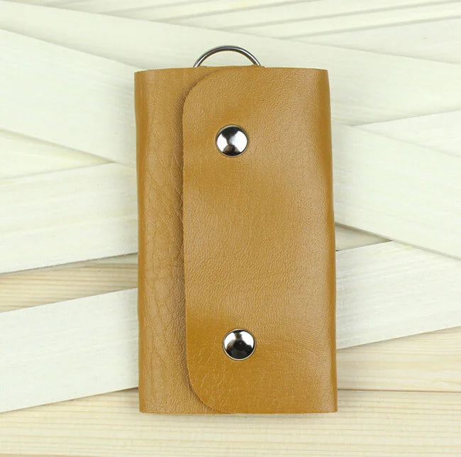 Patent Leather Key Holder Organizer Manager Buckle Key Wallet Case