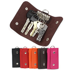 Patent Leather Key Holder Organizer Manager Buckle Key Wallet Case
