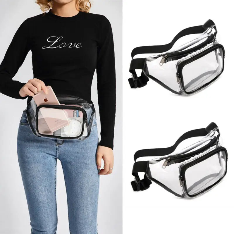 PVC Waist Fanny Pack Winterproof Pouch Jelly Belt Bag