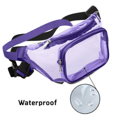 Clear Double-Layer Zippers Waist Bag Waterproof Adjustable Straps Pack