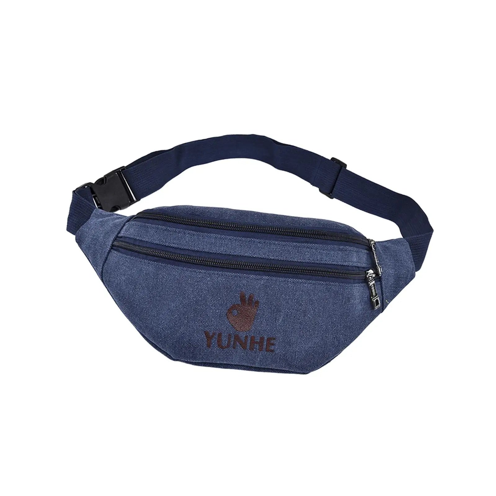 Canvas Waist Pack with Zipper Pocket for Shopping Camping
