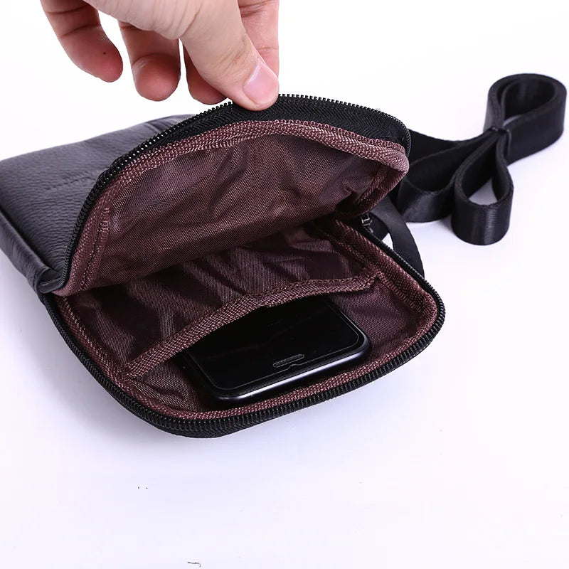 Leather Waist Packs Phone Pouch Bags Waist Bag Chest Shoulder Belt Bag