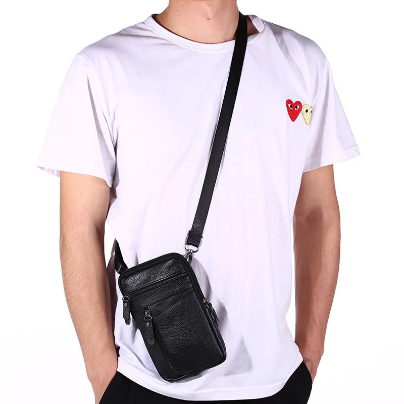 Leather Waist Packs Phone Pouch Bags Waist Bag Chest Shoulder Belt Bag